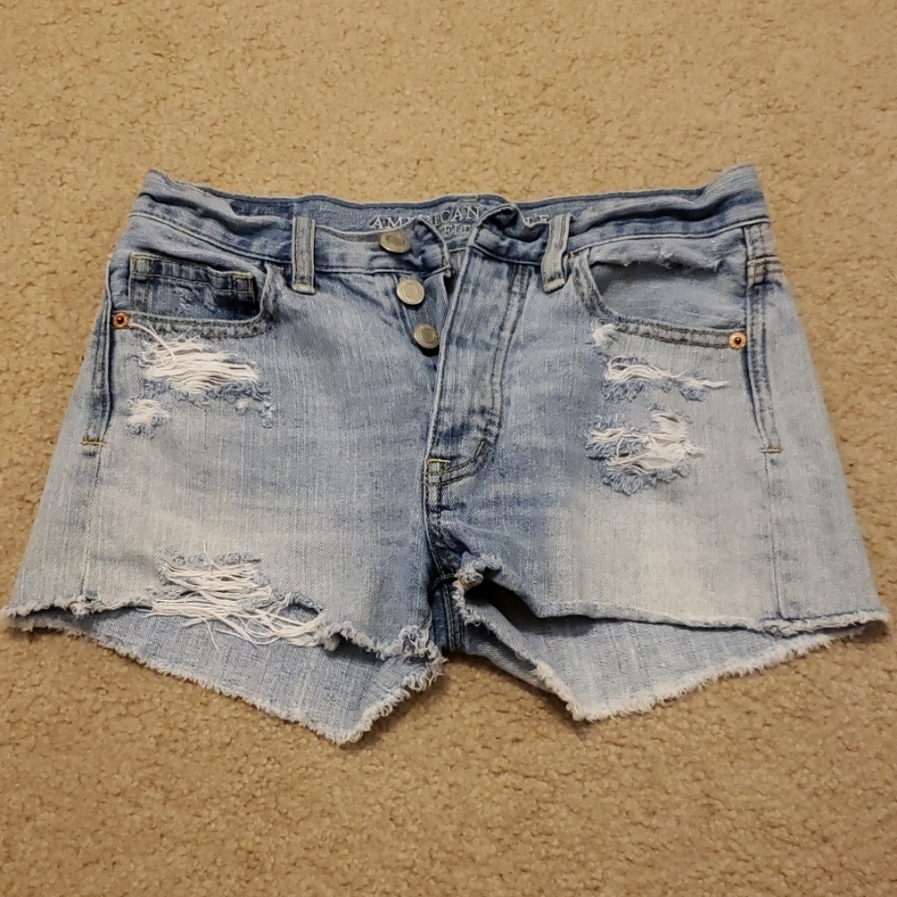 American Eagle Distressed High Waisted Shorts